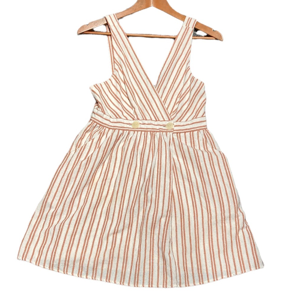 Zara TRF Collection Stripe Jumper Dress Linen Small Women